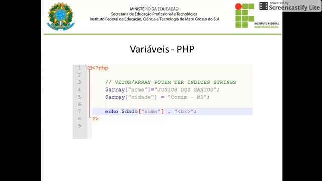 CPW2 - AULA 13 - VETORES INDICE ALFANUMÉRICO PHP
