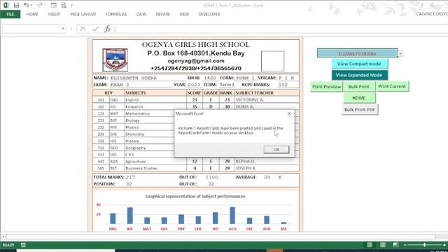 HOW TO BULK PRINT STUDENTS' REPORT CARDS TO PDF ,COMBINE THEM INTO SINGLE  DOCUMENT USING  EXCEL VB