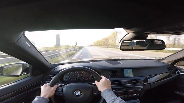 BMW 5 Series 535d 299 HP F10 POV  TOP SPEED Acceleration AUTOBAHN