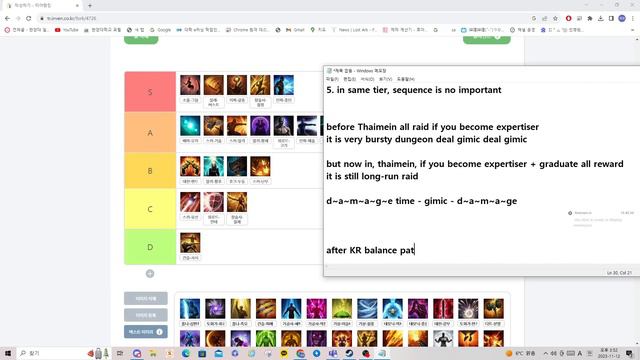 (KR)Lostark New Tier list based on October Balance patch