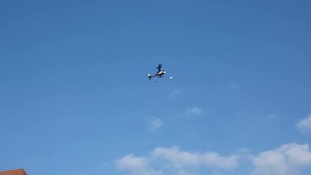 Silverlit Eurocopter piloted by Sebastian (9y)