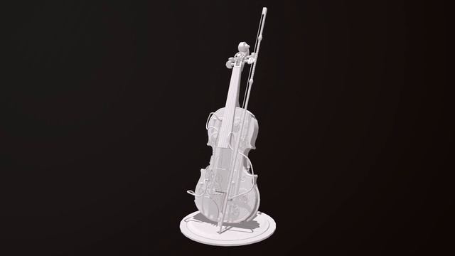 Steampunk violin 3d model normal map