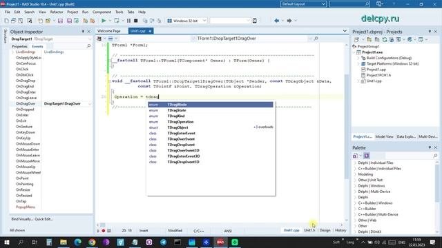 DropTarget C++ Builder.
