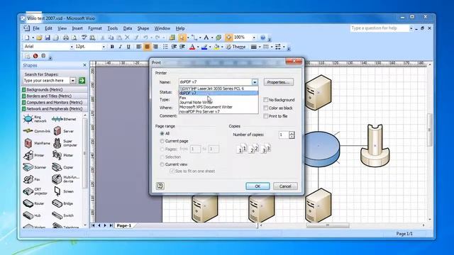 Converting Visio 2007 diagrams to PDF documents