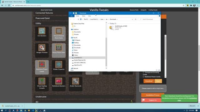 How to download RESOURCE PACKS in Minecraft | Install Vanilla Tweaks Texture Packs