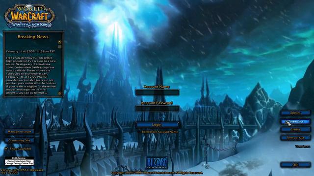 World Of Warcraft: The Wrath Of The Lich King Login (HD)