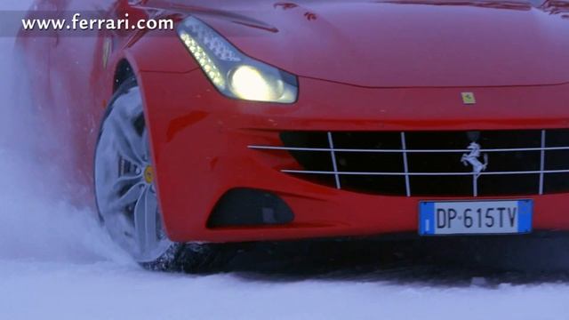 Ferrari FF tested by Markku Alen on a snow-covered forest stage