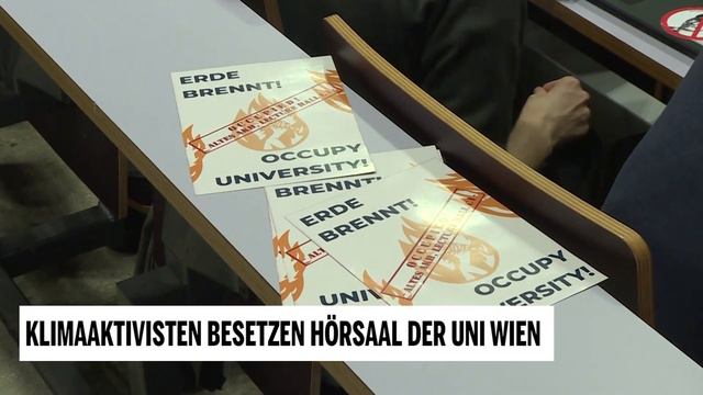 Klimaaktivisten besetzen Hörsaal der Uni Wien