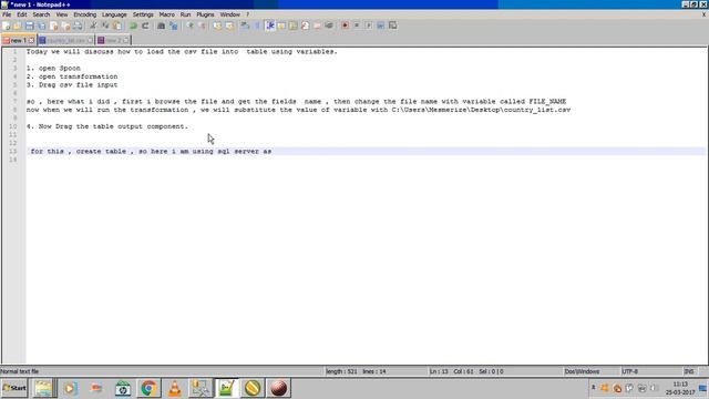 LOAD CSV FILE INTO TABLE USING VARIABLES