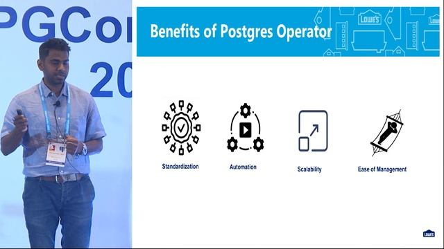 PGConf India 2023 -Running Production workload on Postgres Operators in Kubernetes by Rejo O (Lowes