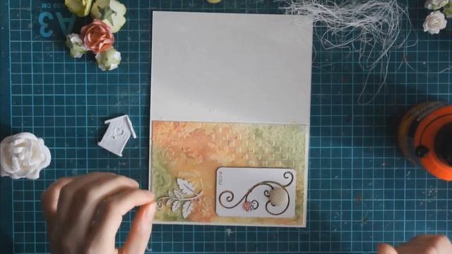 Мастер-класс: Открытка с микс-медийным фоном