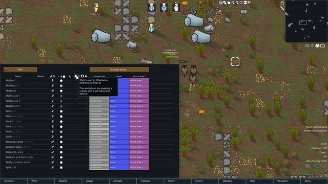 RimWorld Mod Animals Tab