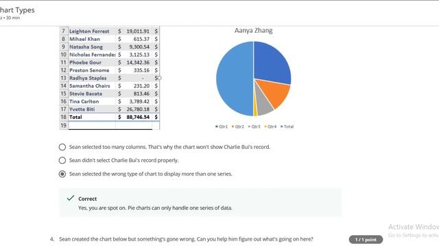 Week-6 Quiz | Basic Chart Types | Excel Skills for Business: Essentials | Coursera