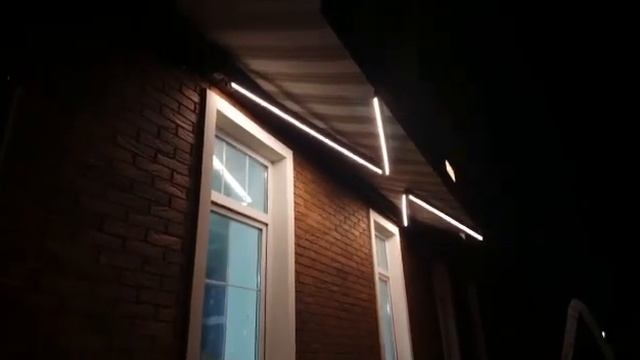 Маркиза с подсветкой - изготовление маркиз любых размеров - движени от электропривода или вручну.mp4