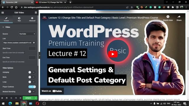 Lecture 4 | Elementor Video & Text Editor Widgets | Inter Level | Premium WordPress Course