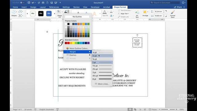 How To Make An RSVP Postcard In Microsoft Word | DIY Wedding Invitations, Eternal Stationery