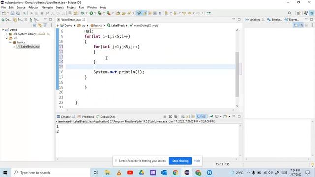 Break vs Labelled Break in Java tamil by EV #placements #java @tedstudents449