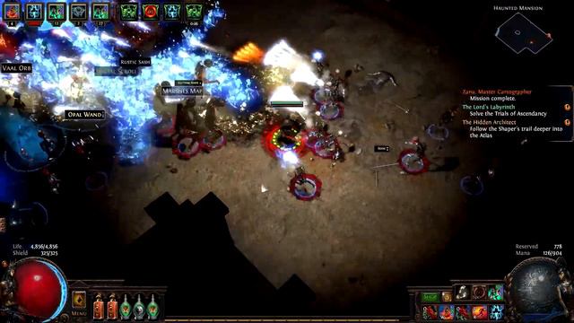 Path Of Exile 3.4 - 65+ Minions Vaal Skeleton's Necromancer Gameplay Showcase
