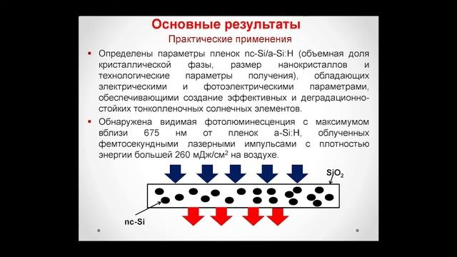 П.А.Форш «Оптические и электрические свойства систем, содержащих ансамбли кремниевых нанокристаллов