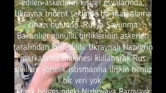 Kursk yakınlarında Ukrayna Silahlı Kuvvetleri militanlarının elinde bir işaret bulundu