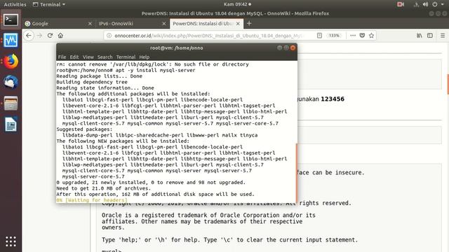 20190228 IPv6 PowerDNS instalasi dg MySQL