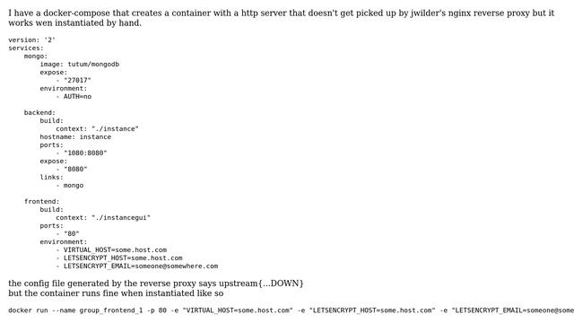 Docker compose doesn't get picked up by reverse proxy (2 Solutions!!)