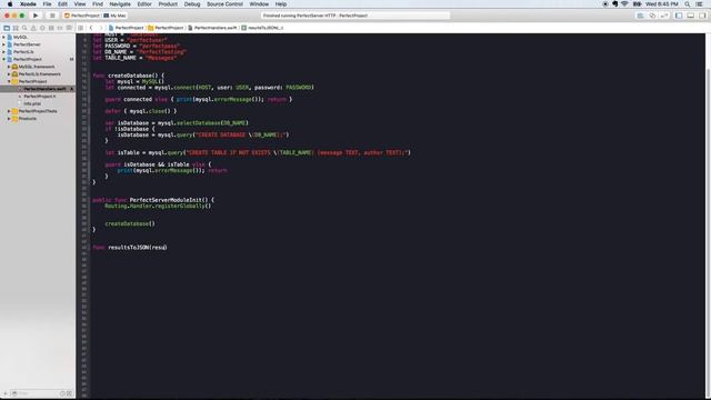 Perfect : Server Side Swift - Setup, Request Handling, and MySQL Connection