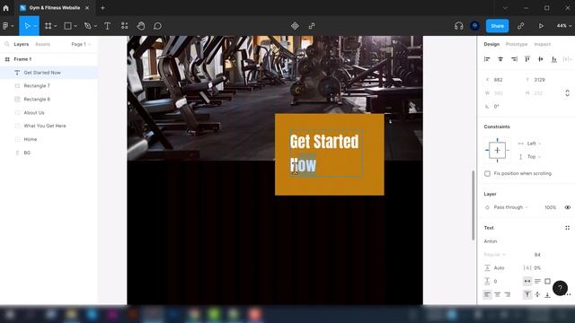 Gym & Fitness Website Design in Figma