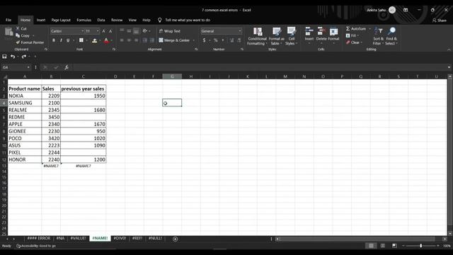 Solution to 7 Excel Accounting errors | Formula errors 2022