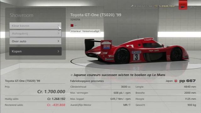 Toyota GT One TS020 '99