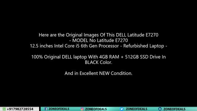 For Sale Dell Latitude E7270 - Core i5 6th - 4GB+512GB SSD - Refurbished Laptops India - Zoneofdeal