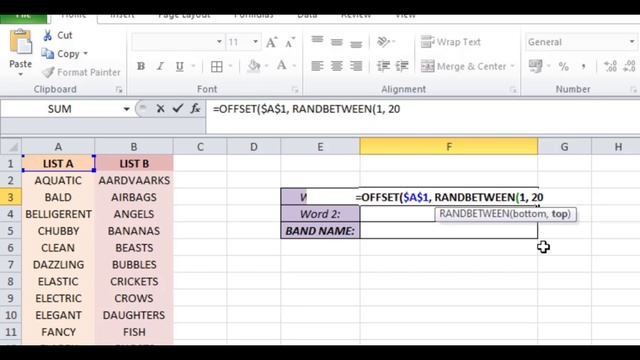 Create Random List Selection in Excel 2023 | Randbetween & Offset Formula
