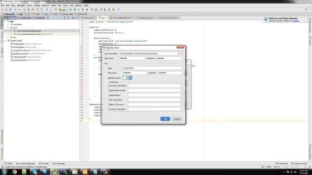 how to generate keystore file in android studio