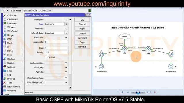 Basic OSPF with MikroTik RouterOS v 7.5 Stable