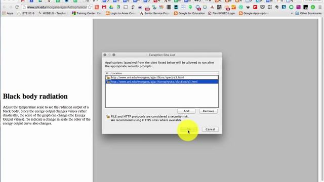 Fix for Earth Science Java Sites