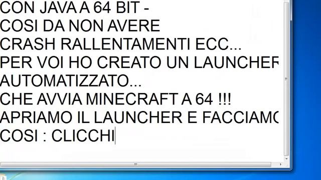 Come avviare Minecraft in modalità Java 64-Bit e più RAM..:D
