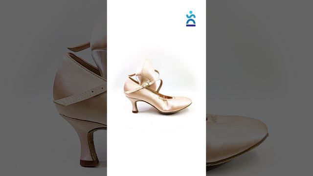 Танцевальные туфли DanceMaster 011s (телесный / флэш) на каблуке 5 см клеш