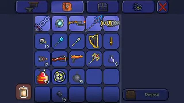 Terraria-chest farm bomb farm and obsidian generator(that I am still working on) and a sneak peek..