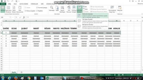 Excelde Satır Sabitleme