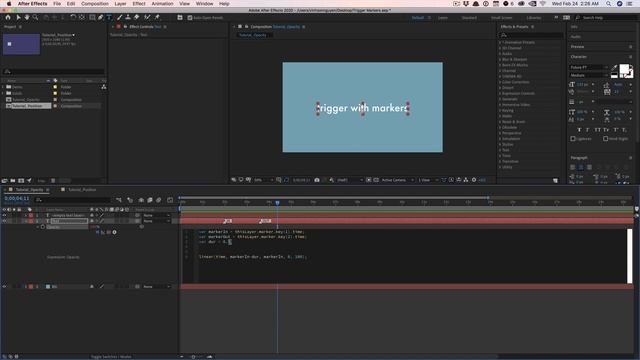 After Effects: Trigger Animations with Markers No Keyframes