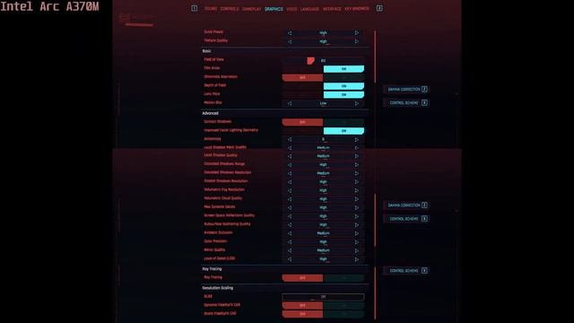  Intel Arc A370M - Cyberpunk 2077 gameplay benchmarks 1080p