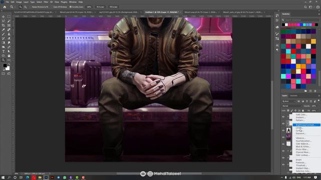 How to design Cyberpunk poster in Photoshop | آموزش طراحی پوستر به سبک سایبرپانک در فتوشاپ