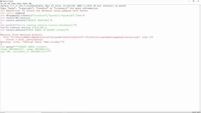 Python Database Access Code Practice