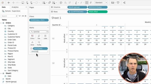 Tableau - Create a Full Year Calendar Heatmap