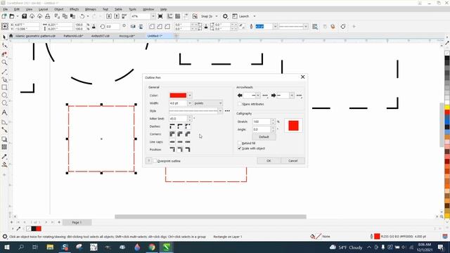 Corel Draw Tips & Tricks Set your lines to a Dash for Dotted Line