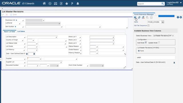 Adding Business View Columns to an Edit Form Using Form Extension