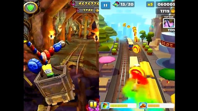 Temple Run 2 Sky Summit VS Subway Surfers Berlin Android iPad iOS Gameplay HD