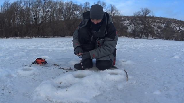 Окунь в притоке Дона. Рыбалка в конце января