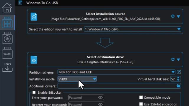 استخدام الويندوز من على الفلاشة بدون تثبيت - Create Portable Windows