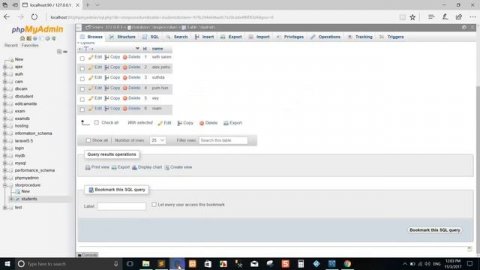 Laravel 5 CRUD stored procedure mysql
